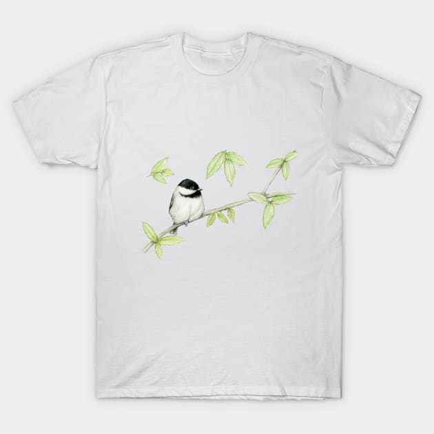 A pencil drawing of a Carolina chickadee T-Shirt by Bwiselizzy